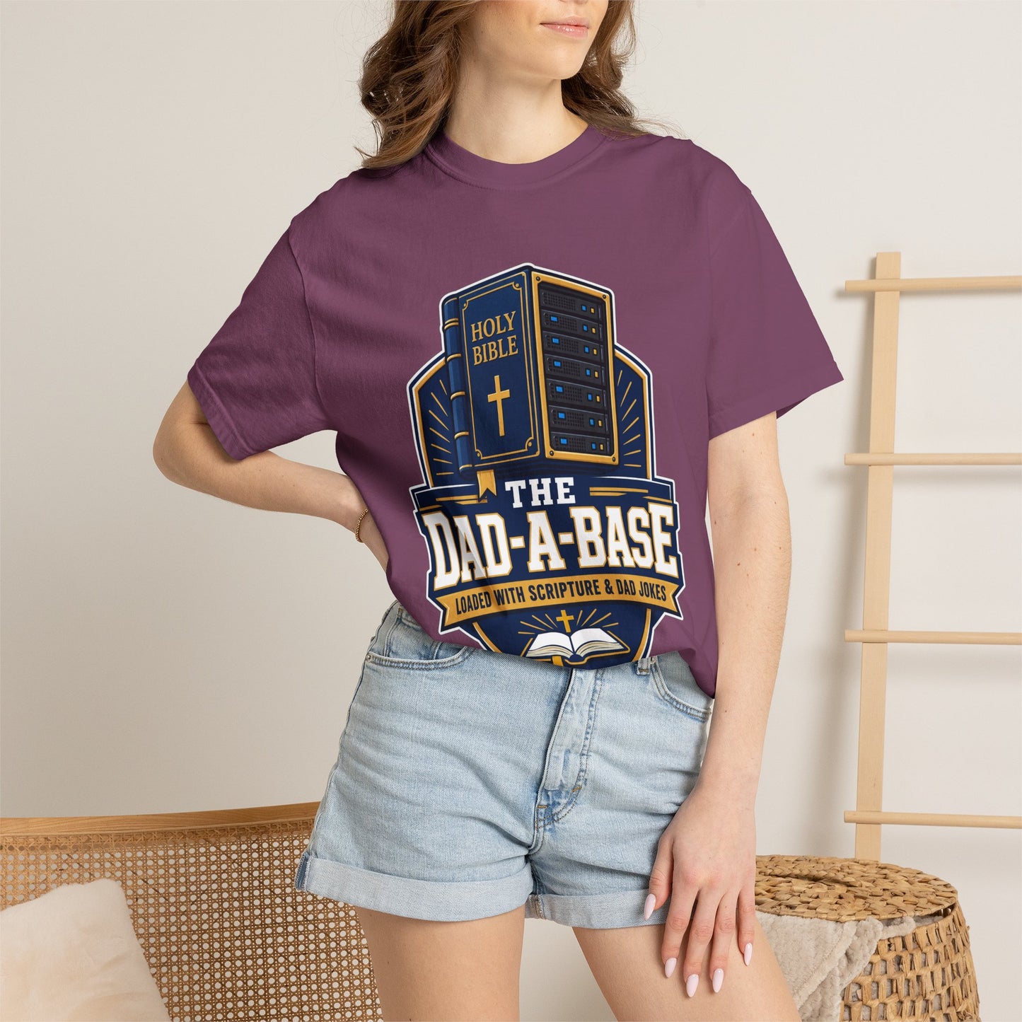 Dad-A-Base Christian T-Shirt — "The Dad-A-Base" Bible & Dad Jokes Design