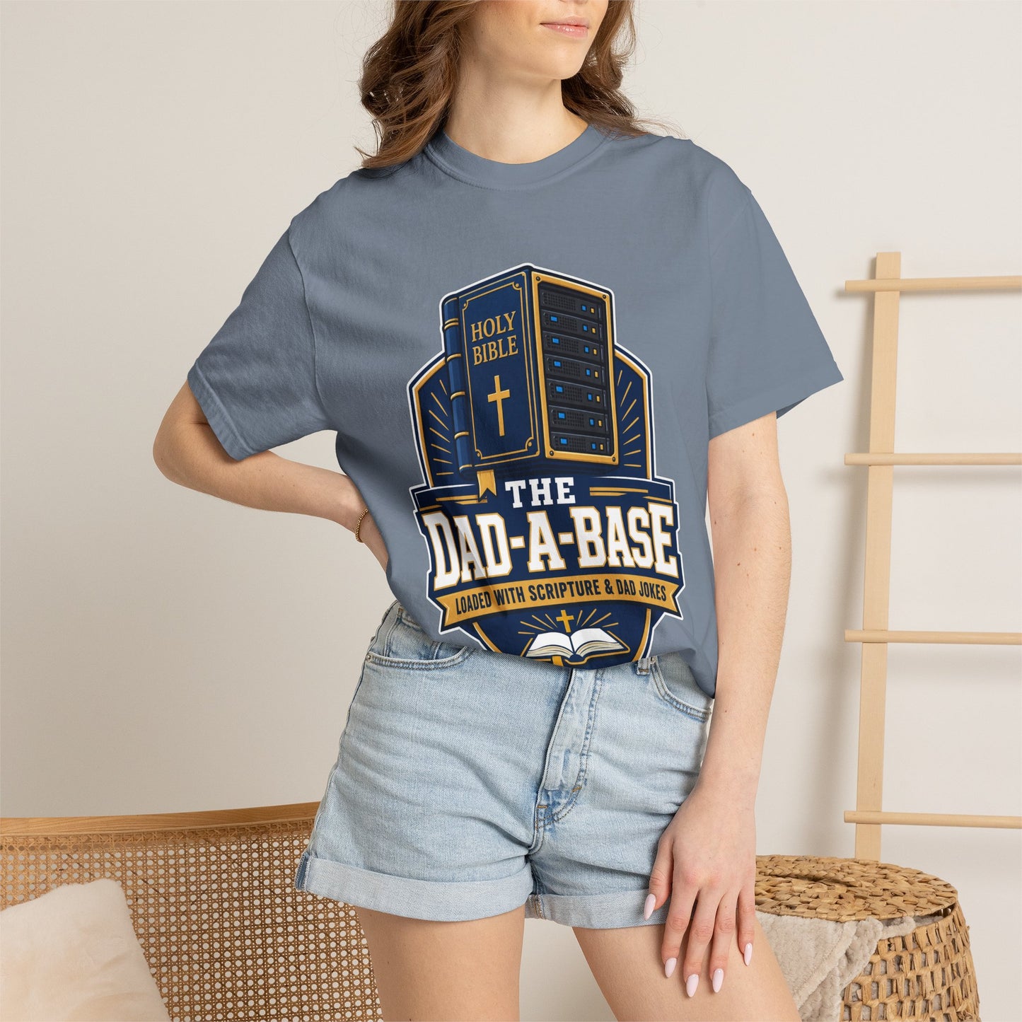 Dad-A-Base Christian T-Shirt — "The Dad-A-Base" Bible & Dad Jokes Design