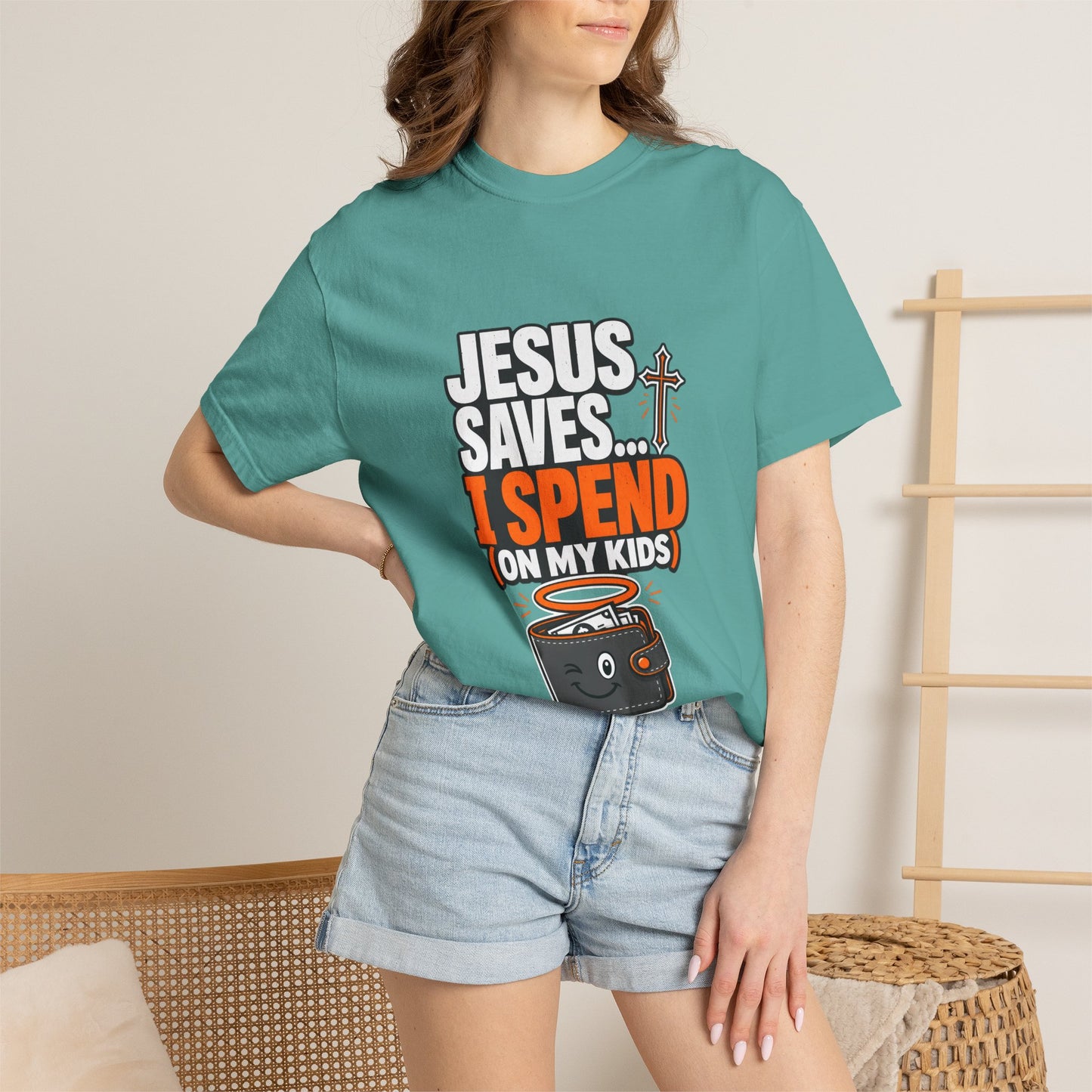 Jesus Saves I Spend On My Kids T-Shirt — Funny Christian Parent Tee