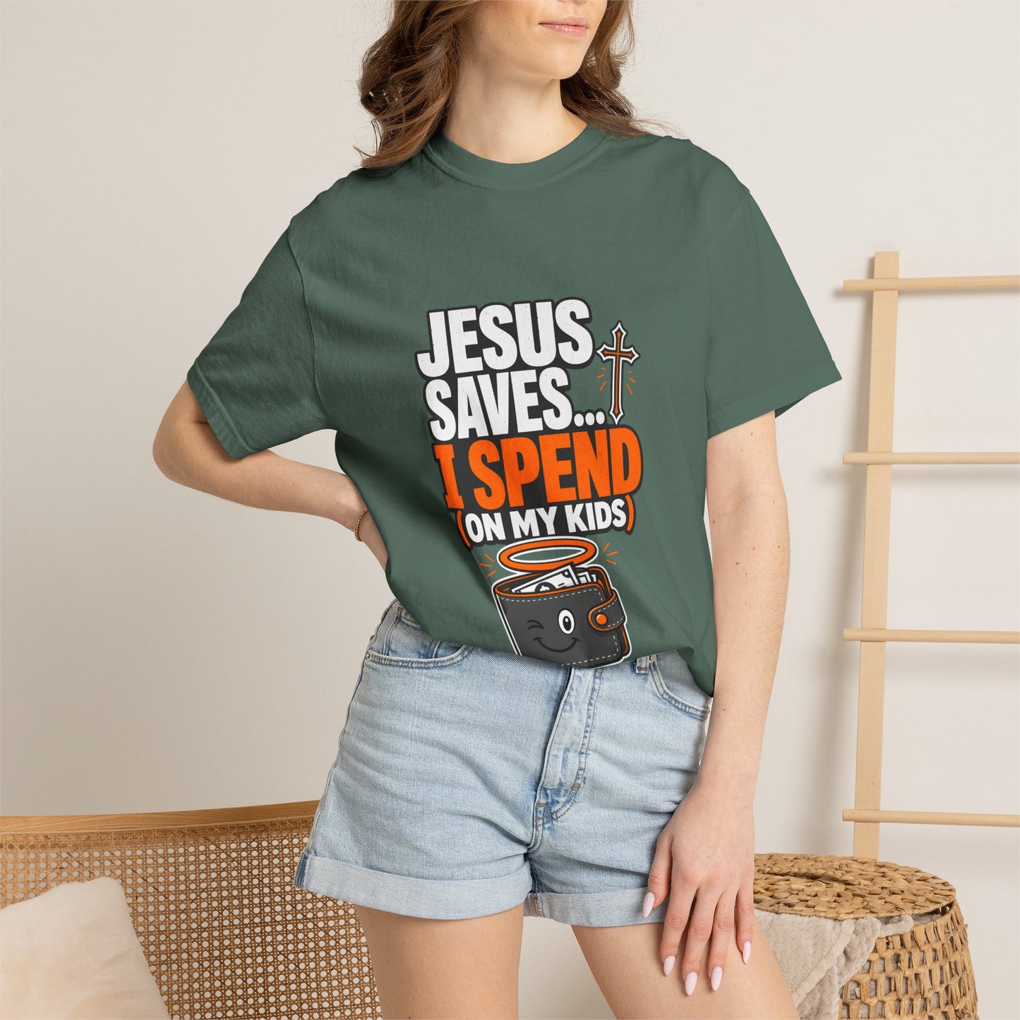 Jesus Saves I Spend On My Kids T-Shirt — Funny Christian Parent Tee