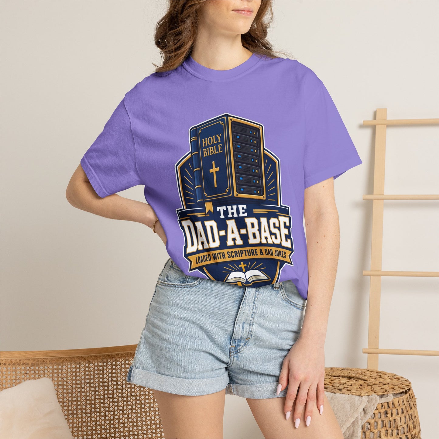 Dad-A-Base Christian T-Shirt — "The Dad-A-Base" Bible & Dad Jokes Design