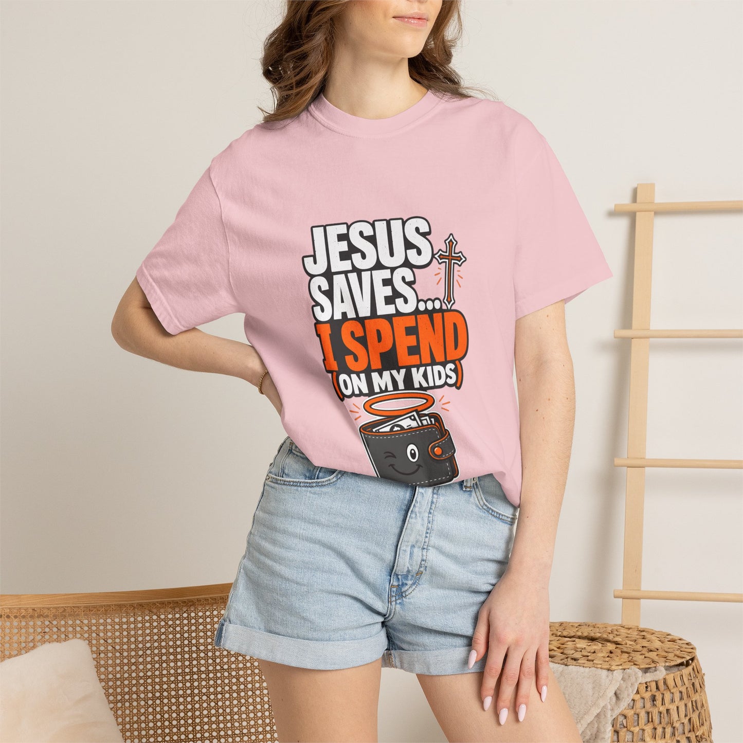 Jesus Saves I Spend On My Kids T-Shirt — Funny Christian Parent Tee