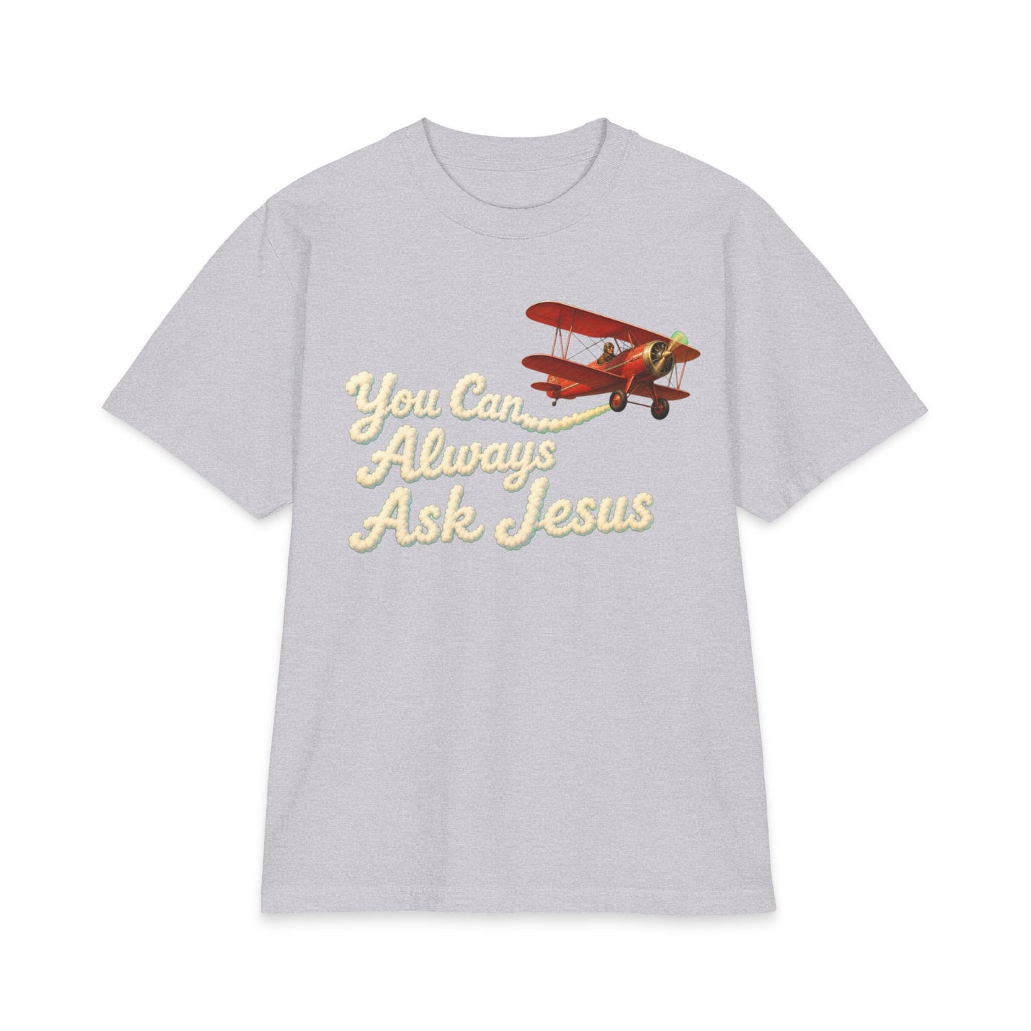 You Can Always Ask Jesus T‑Shirt — Vintage Biplane Christian Tee