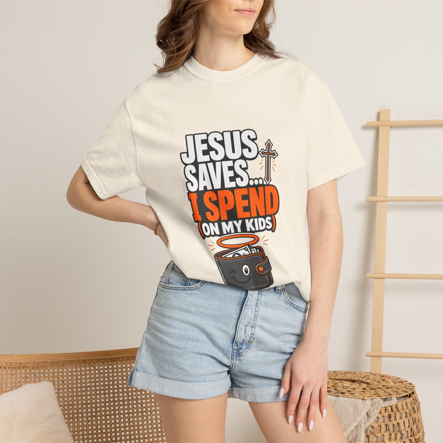 Jesus Saves I Spend On My Kids T-Shirt — Funny Christian Parent Tee
