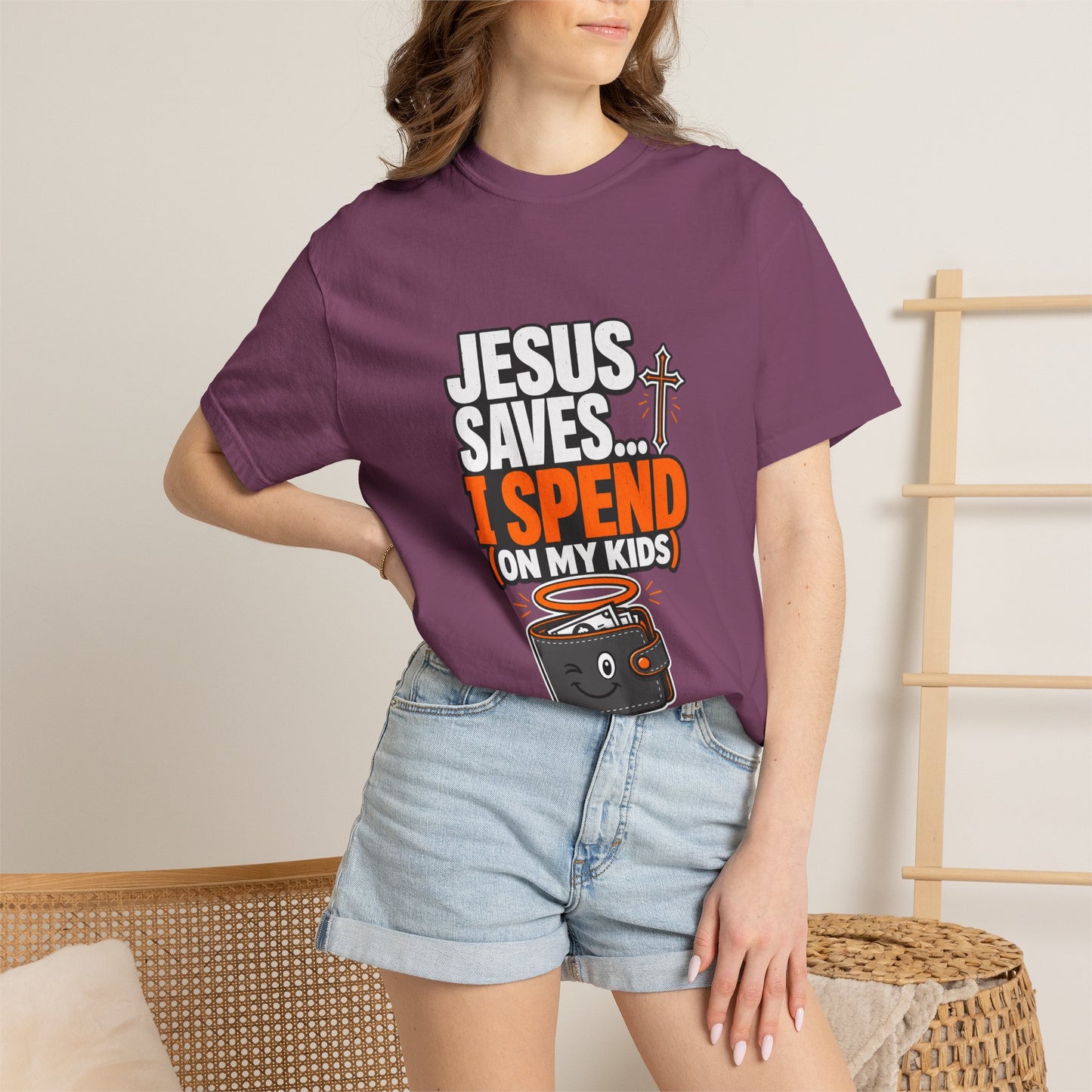 Jesus Saves I Spend On My Kids T-Shirt — Funny Christian Parent Tee