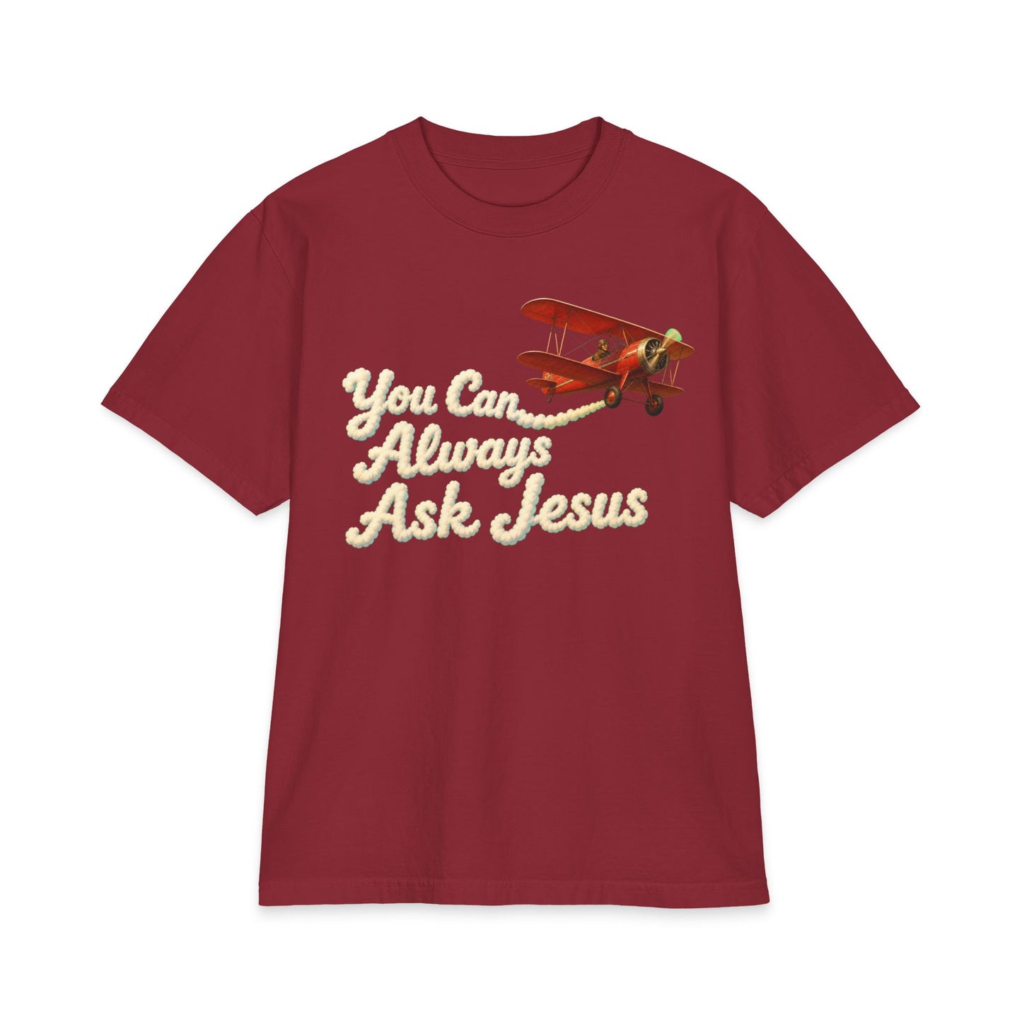 You Can Always Ask Jesus T‑Shirt — Vintage Biplane Christian Tee
