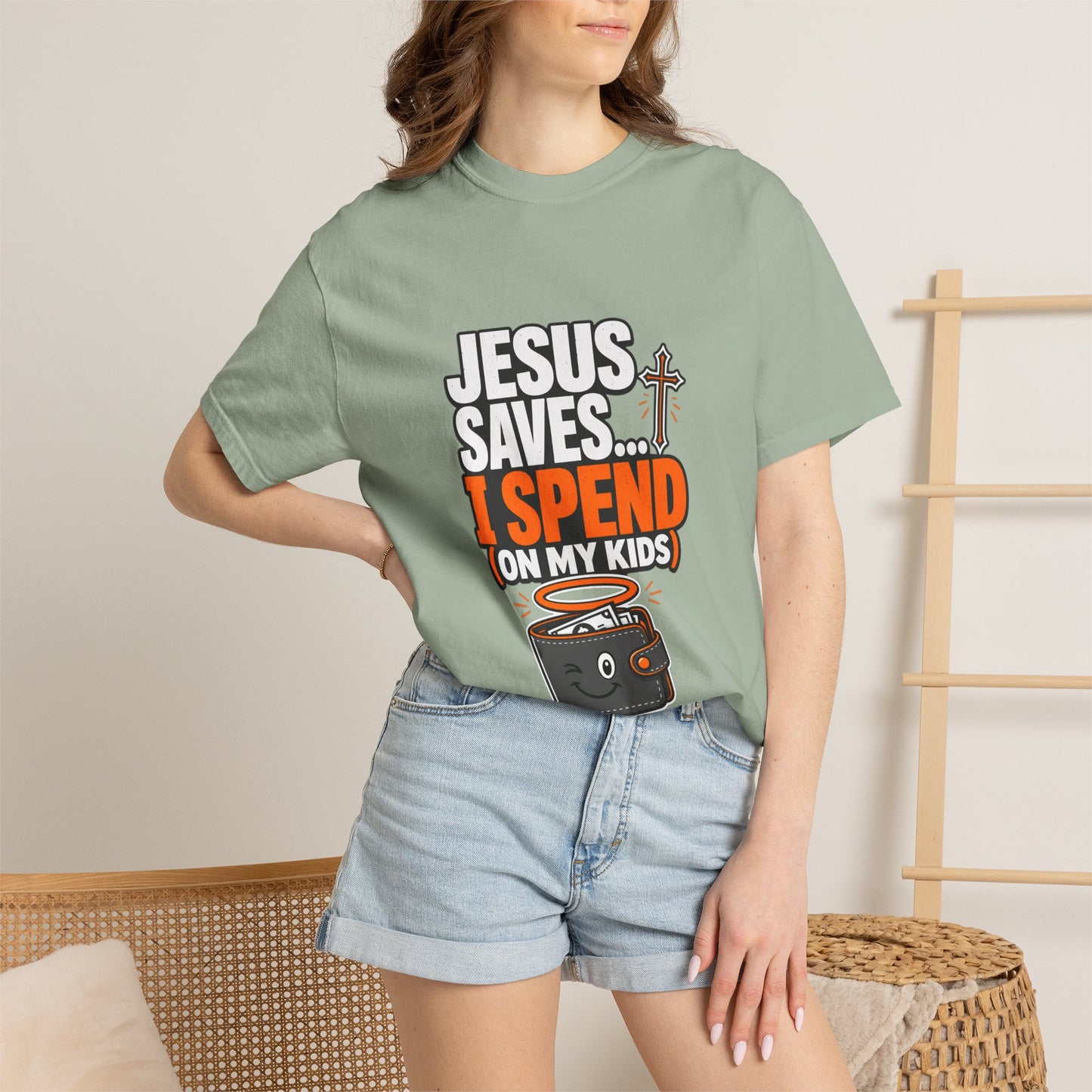 Jesus Saves I Spend On My Kids T-Shirt — Funny Christian Parent Tee