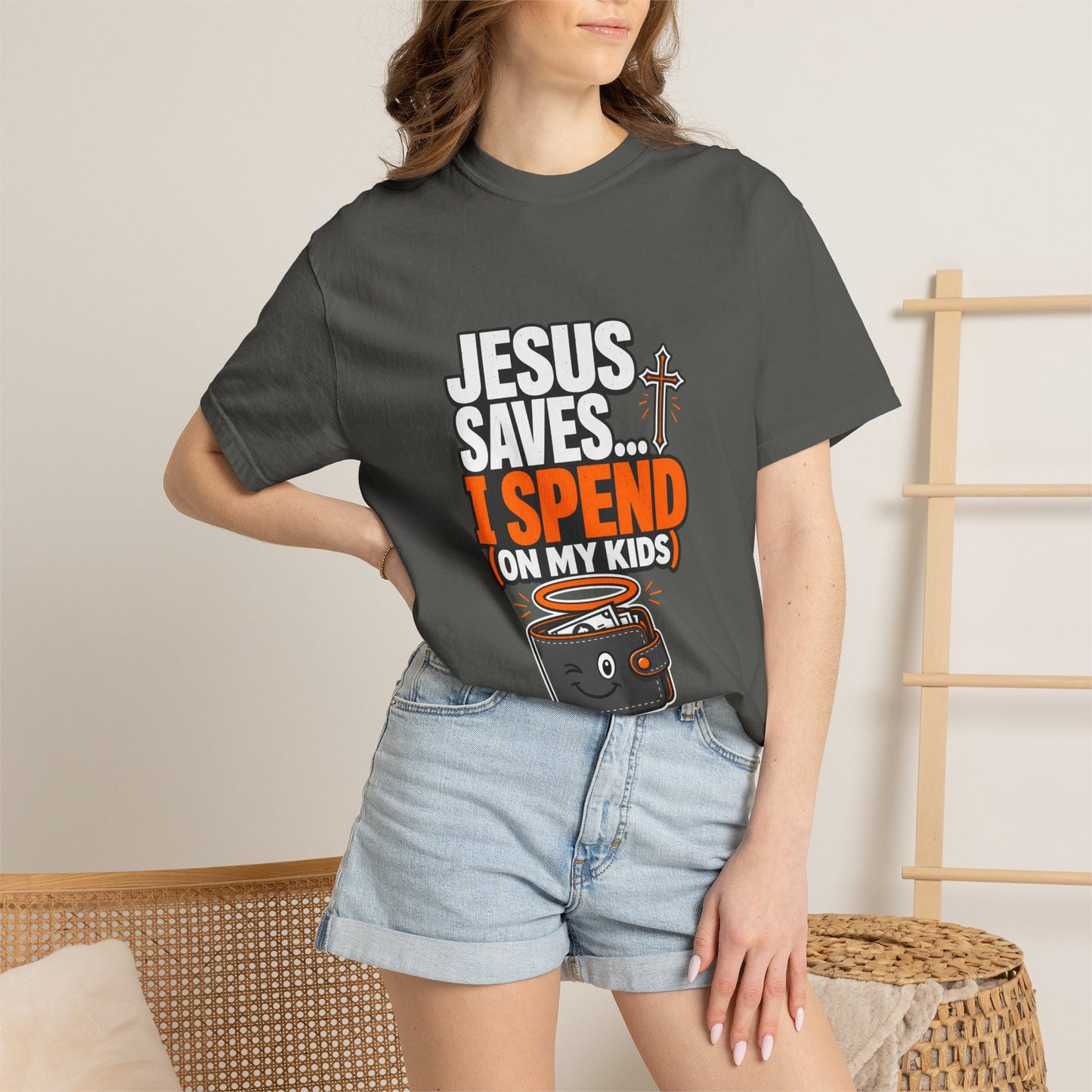Jesus Saves I Spend On My Kids T-Shirt — Funny Christian Parent Tee