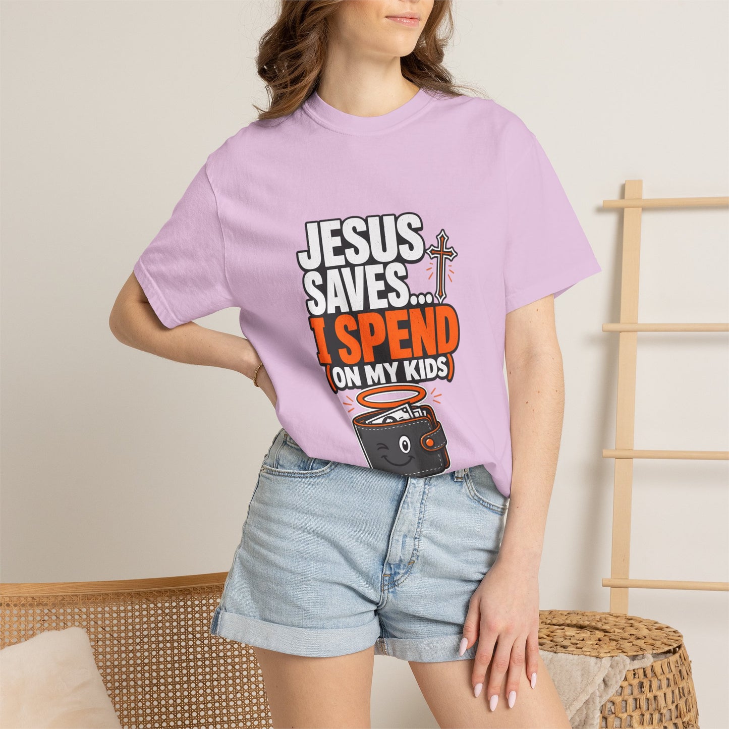 Jesus Saves I Spend On My Kids T-Shirt — Funny Christian Parent Tee