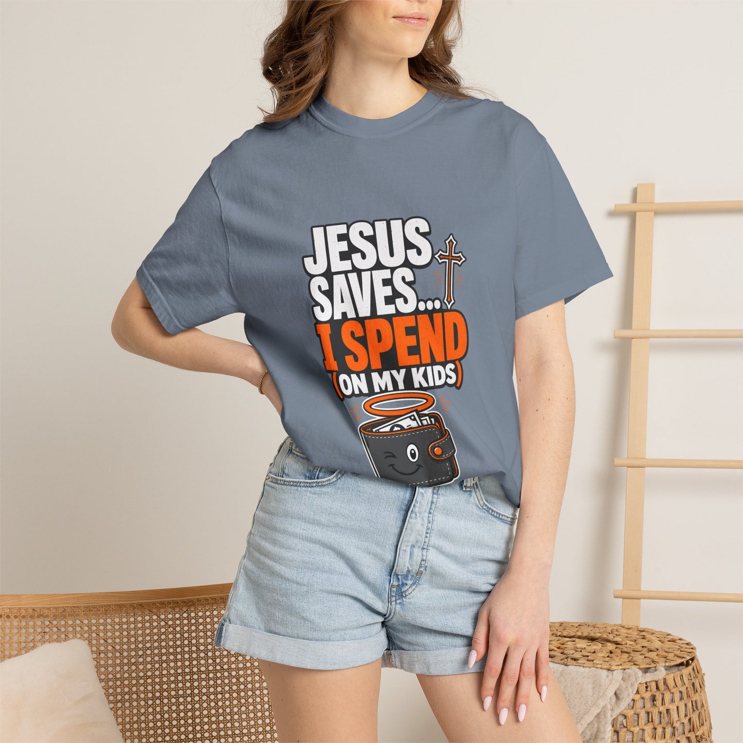 Jesus Saves I Spend On My Kids T-Shirt — Funny Christian Parent Tee